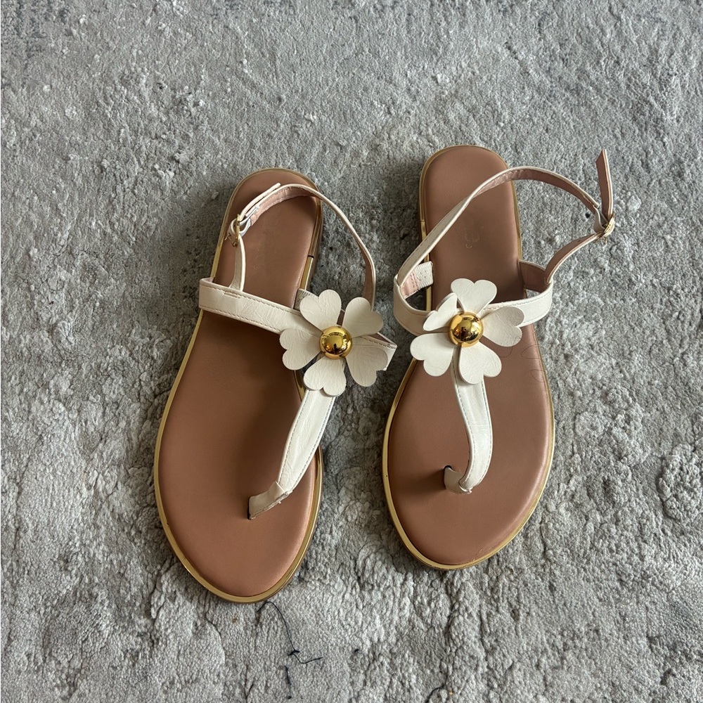 Elegant White Floral Sandals